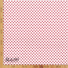 Tela Petite Basics corazones rojo-blanco 2