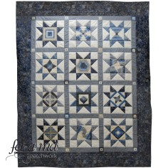 Patrón Colcha Sampler Estrellas Log Cabin 2