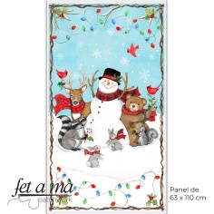 Panel Navidad: Muñeco de nieve y animales