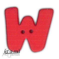 Botón letra - W rojo