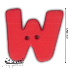 Botón letra - W rojo 2
