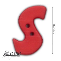 Botón letra - S rojo 2