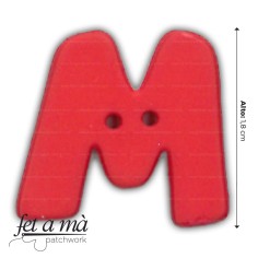 Botón letra - M rojo 2