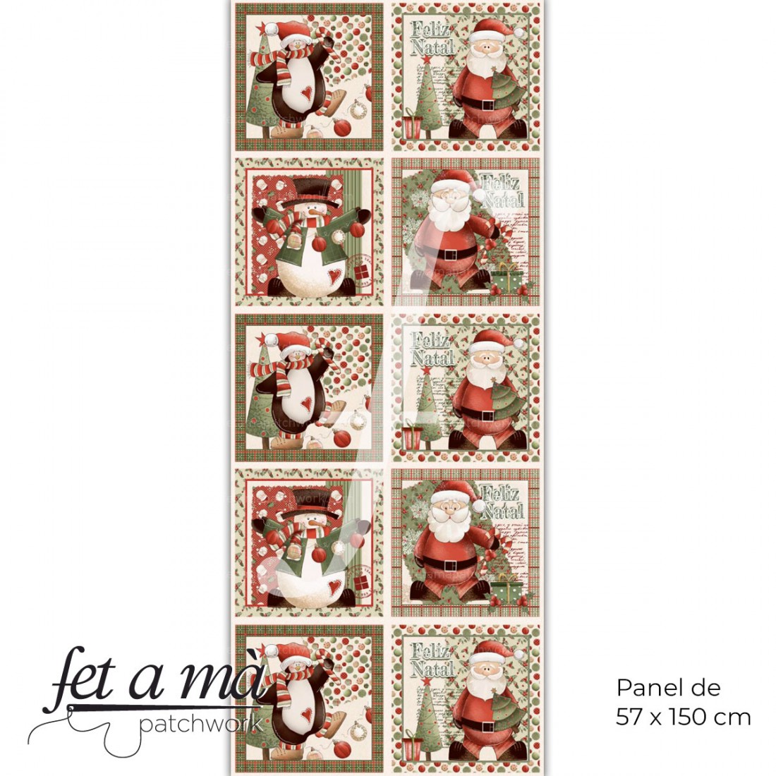 Tissu Vintage Cranston - Panneaux Imprimés Père Noël Pour Artisanat