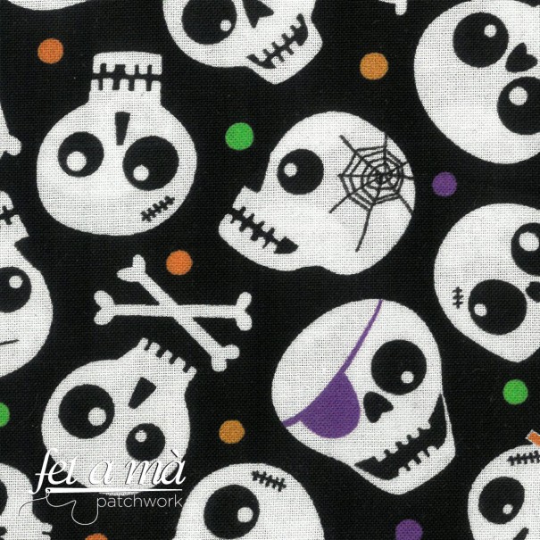 Lot De 10 Carrés De Tissu Coton Halloween - 25x25cm - Pour Couture, Patchwork, Déco