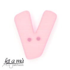 Botón letra V rosa