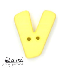 Botón letra V amarillo