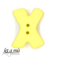 Botón letra X amarillo