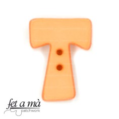 Botón letra T naranja