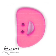 Botón letra D fucsia