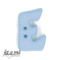 Botón letra E azul