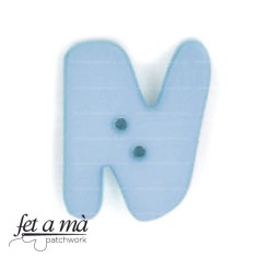 Botón letra N azul