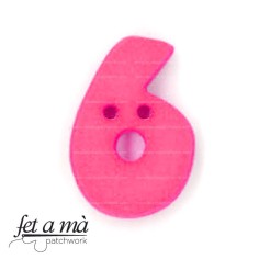 Botón número 6 fucsia