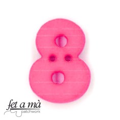 Botón número 8 fucsia