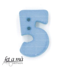 Botón número 5 azul