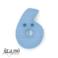 Botón número 6 azul