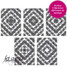 Patrón Colcha Log Cabin Dresden 2